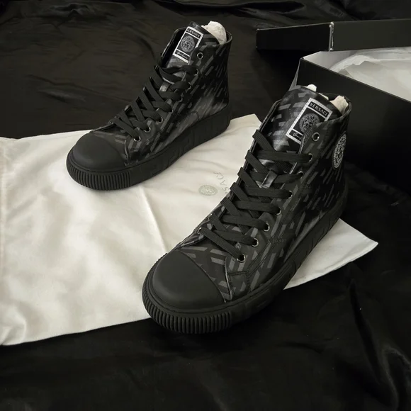 Versace | Shoes | Versace Black Sneakers Sleek Monochromatic 